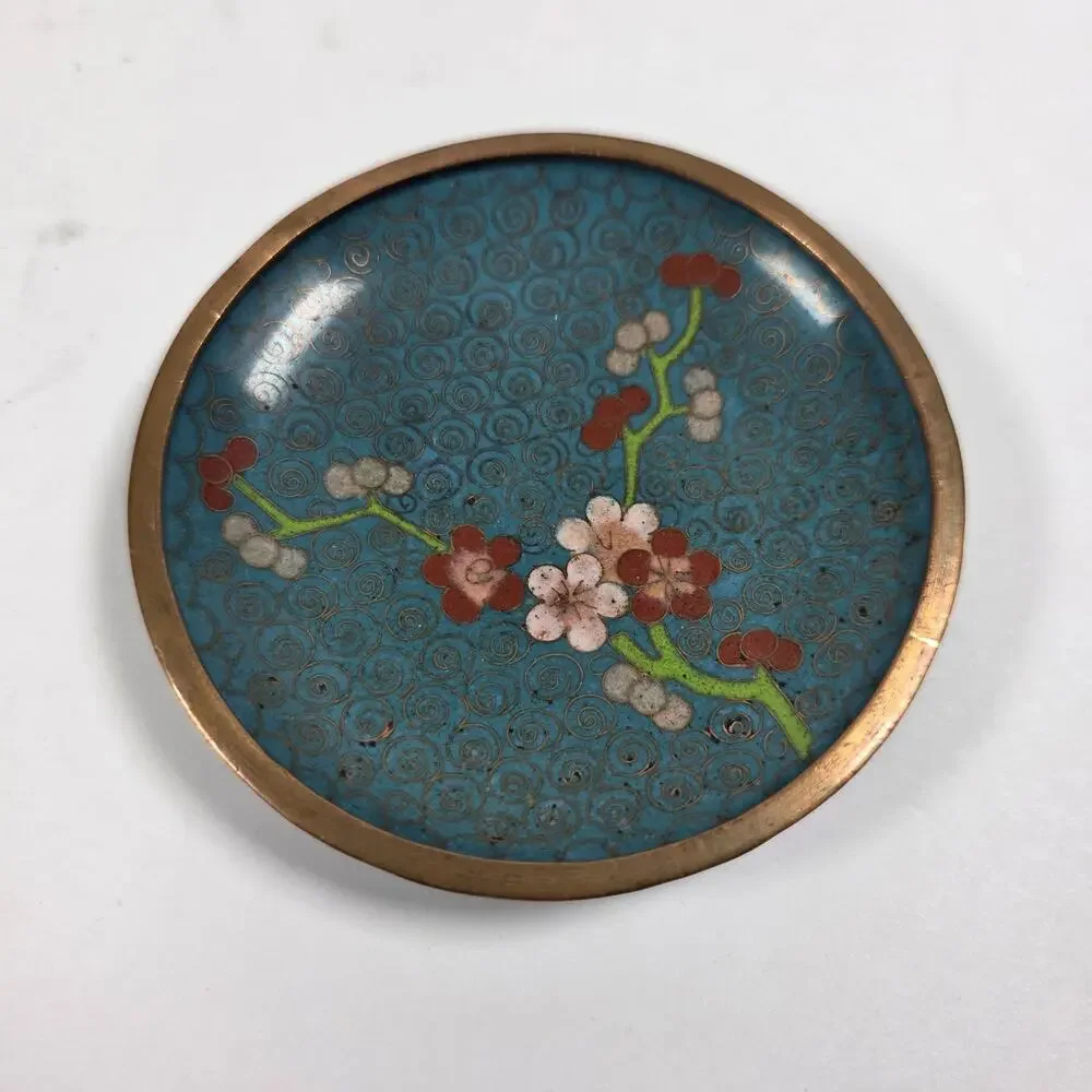 2 Vintage Chinese Cloisonne Floral 3